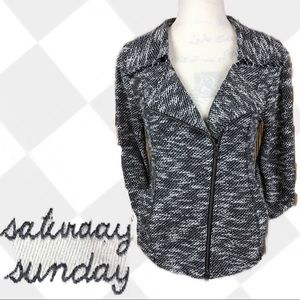 Anthro Saturday Sunday Knit Moto Jacket Size S